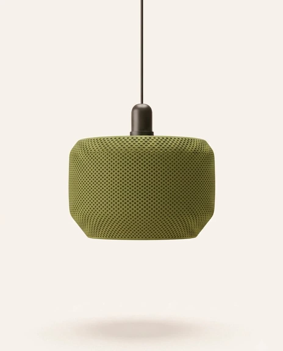 Pendente Jade, cúpula de tambor perfurada em verde-jade